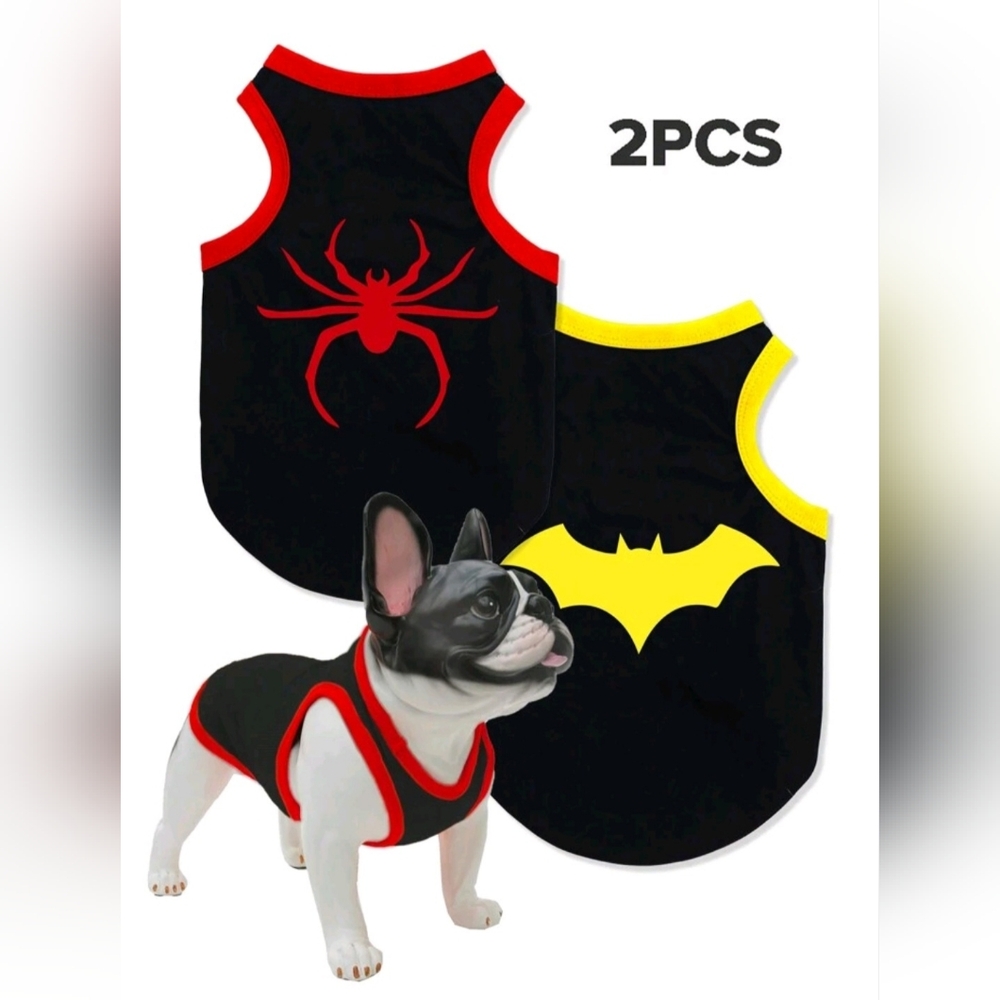 2 New Pet Batman/spiderman tee